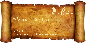 Müncz Csilla névjegykártya